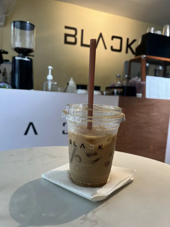 Iced latte on the counter